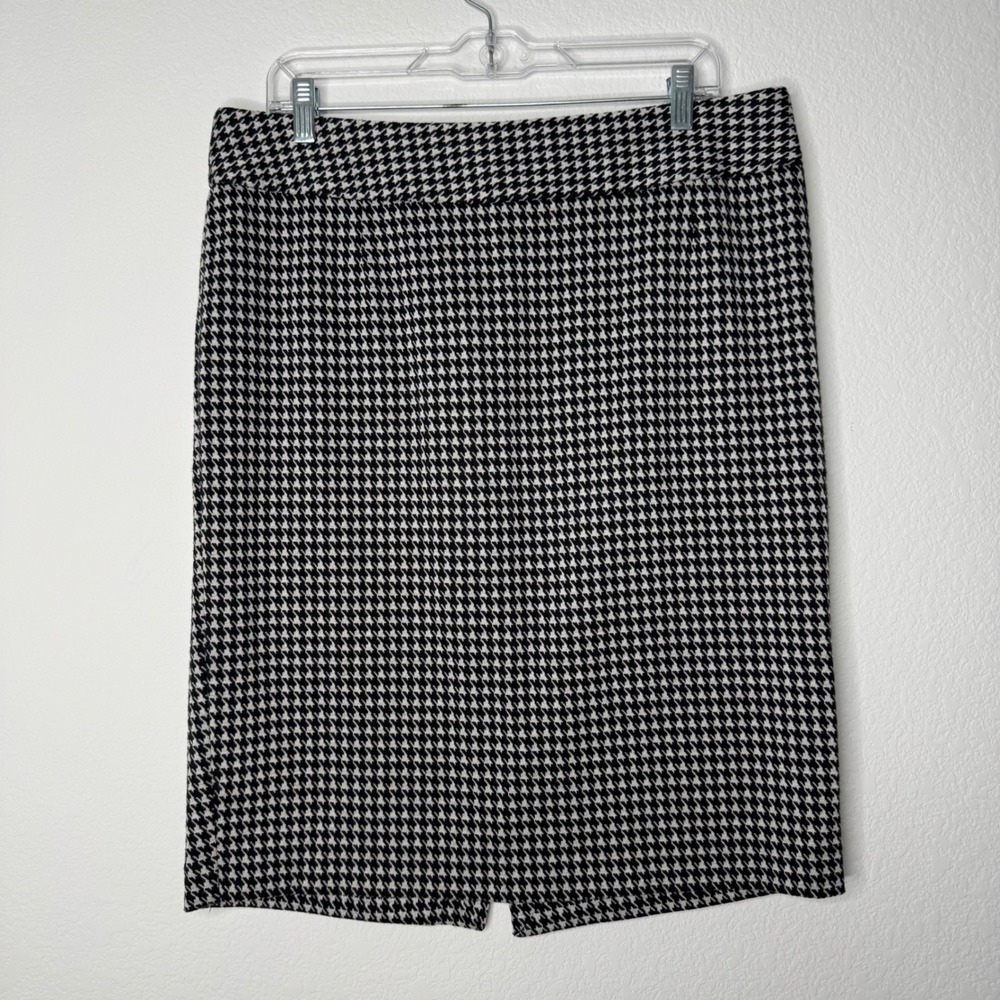 Lane Bryant Pencil Skirt Black & White Houndstooth Pattern Women's Size 14